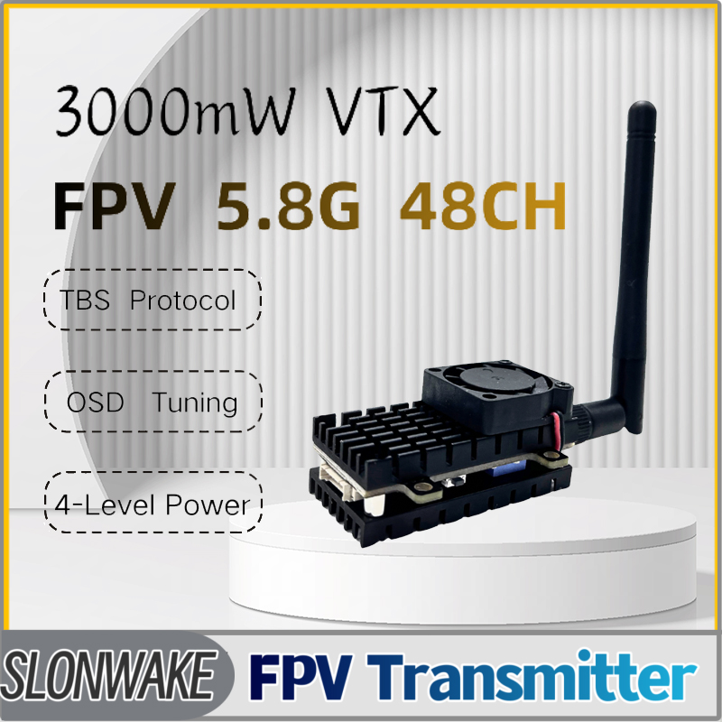 SLONWAKE 5.8G 3000mW محاكاة VT - مراجعة Fpv Drone Transmitter وسعره